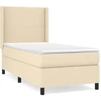 ManoMano Bettrahmen,Bettgestell und Polsterbett,Boxspringbett mit Matratze Creme 100x200 cm Stoff Bonnevie 28450 - Creme Angebot