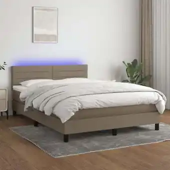 ManoMano Boxspringbett,Schlafzimmerbett mit Matratze & led Taupe 140x200 cm Stoff vidaXL82129 Angebot