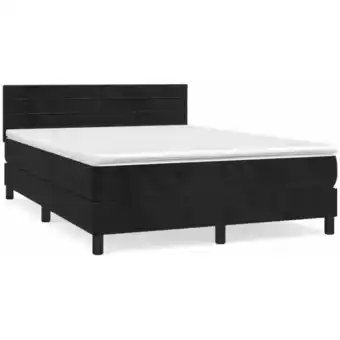 ManoMano Bettrahmen Einzelbett,Bettgestell und Polsterbett,Boxspringbett mit Matratze Schwarz 140x190 cm Samt Bonnevie 59547 - Schwarz Angebot