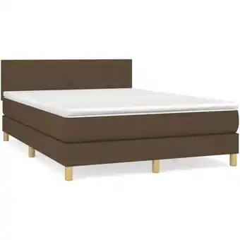 ManoMano Bettrahmen Einzelbett,Bettgestell und Polsterbett,Boxspringbett mit Matratze Dunkelbraun 140x190 cm Stoff Bonnevie 25691 - Br Angebot