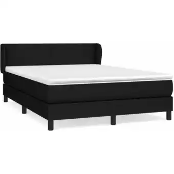 ManoMano Bettrahmen Einzelbett,Bettgestell und Polsterbett,Boxspringbett mit Matratze Schwarz 140x200 cm Stoff Bonnevie 15513 - Schwar Angebot