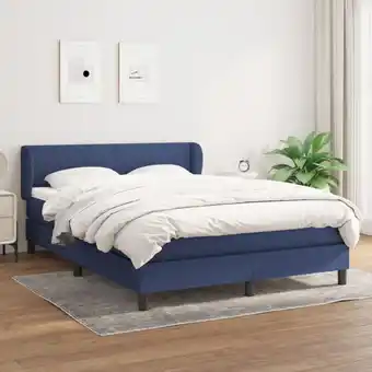 ManoMano Boxspringbett mit Matratze,Schlafzimmerbett,Polsterbett,Hotellbett Blau 140x200 cm Stoff FRJR245796 Maisonchic Angebot