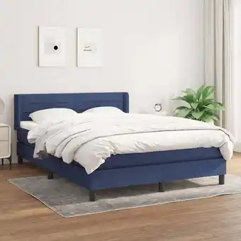 ManoMano Boxspringbett,Schlafzimmerbett mit Matratze Blau 140x200 cm Stoff vidaXL65711 Angebot