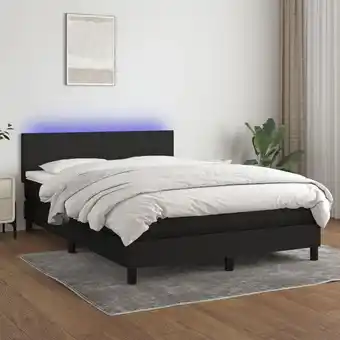 ManoMano Boxspringbett mit Matratze & LED,Bettgestell für Erwachsene,Taschenfederkernmatratze Schwarz 140x190 cm Stoff -BNC37800 Angebot