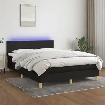 ManoMano Boxspringbett mit Matratze & LED,Bettgestell für Erwachsene,Taschenfederkernmatratze Schwarz 140x190 cm Stoff -BNC94886 Angebot