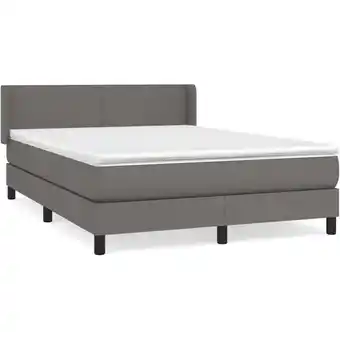 ManoMano Bettgestell mit Matratze,Betten für Erwachsene,Boxspringbett,Schlafzimmerbett Grau 140x190 cm Kunstleder -Maison 86185 - Grau Angebot