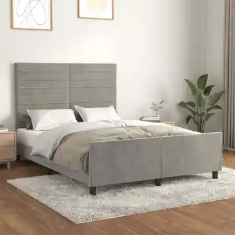 ManoMano Bonnevie - Bettgestell,Schlafzimmerbett mit Kopfteil Hellgrau 140x190 cm Samt vidaXL Angebot