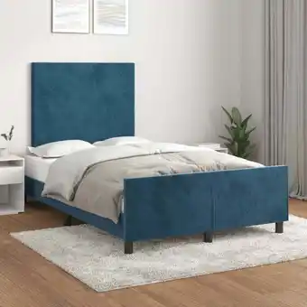 ManoMano Bettgestell mit Kopfteil, Schlafzimmerbett/Doppelbett, Erwachsenenbett Dunkelblau 120x200 cm Samt GTRD61422 Maisonchic Angebot