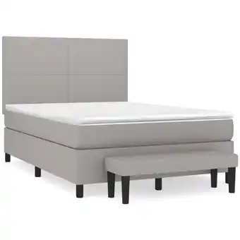 ManoMano Bettrahmen Einzelbett,Bettgestell und Polsterbett,Boxspringbett mit Matratze Hellgrau 140x200 cm Stoff Bonnevie 94248 - Grau Angebot