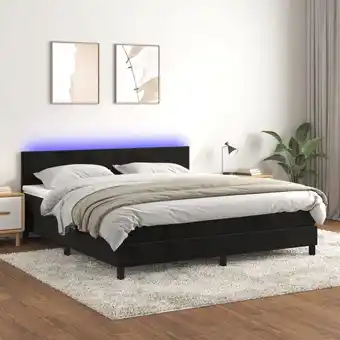 ManoMano Boxspringbett mit Matratze & LED,Bettgestell für Erwachsene,Taschenfederkernmatratze Schwarz 180x200 cm Samt -BNC95657 - Schw Angebot