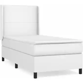 ManoMano Bettrahmen Einzelbett,Bettgestell und Matratze, Boxspringbett im modernen Design mit Matratze Weiß 80x200 cm Kunstleder Bonne Angebot