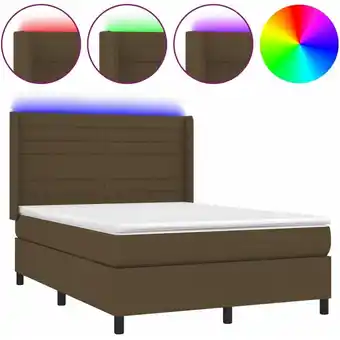 ManoMano Bettgestell mit Matratze & LED,Betten für Erwachsene,Boxspringbett,Schlafzimmerbett Dunkelbraun 140x190 cm Stoff -Maison 1324 Angebot