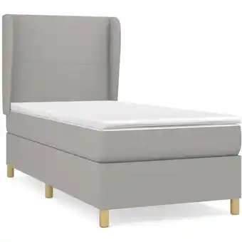 ManoMano Bettgestell mit Matratze,Betten für Erwachsene,Boxspringbett,Schlafzimmerbett Hellgrau 100x200 cm Stoff -Maison 13694 - Grau Angebot