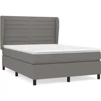 ManoMano Boxspringbett mit Matratze,Betten für Erwachsene,Bettgestell und Polsterbett,Schlafzimmerbett Dunkelgrau 140x190 cm Stoff -Ma Angebot