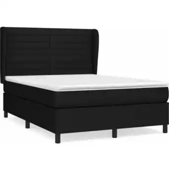 ManoMano Bettrahmen Einzelbett,Bettgestell und Polsterbett,Boxspringbett mit Matratze Schwarz 140x190 cm Stoff Bonnevie 87063 - Schwar Angebot