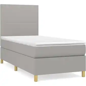 ManoMano Bettgestell mit Matratze,Betten für Erwachsene,Boxspringbett,Schlafzimmerbett Hellgrau 100x200 cm Stoff -Maison 33785 - Grau Angebot