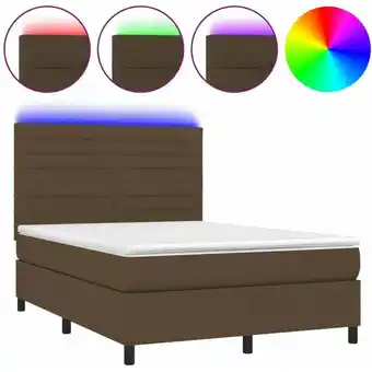 ManoMano Bettgestell mit Matratze & LED,Betten für Erwachsene,Boxspringbett,Schlafzimmerbett Dunkelbraun 140x190 cm Stoff -Maison 8376 Angebot