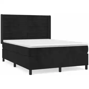 ManoMano Bettgestell mit Matratze,Betten für Erwachsene,Boxspringbett,Schlafzimmerbett Schwarz 140x200 cm Samt -Maison 99888 - Schwarz Angebot