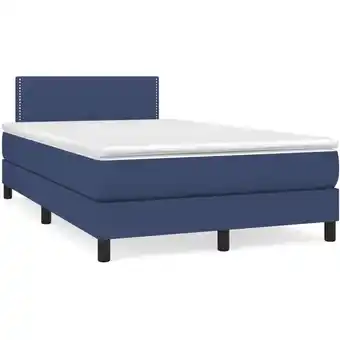 ManoMano Bettgestell mit Matratze für Erwachsene,Komfortbett und Polsterbet,Boxspringbett Blau 120x200 cm Stoff -Maison 25528 - Blau Angebot