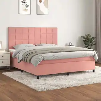 ManoMano Boxspringbett mit Matratze,Schlafzimmerbett,Polsterbett,Hotellbett Rosa 180x200 cm Samt DXJT433465 Maisonchic Angebot