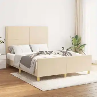 ManoMano Bonnevie - Bettgestell,Schlafzimmerbett mit Kopfteil Creme 140x200 cm Stoff vidaXL Angebot