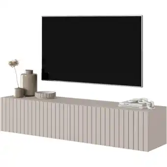 ManoMano Selsey - Telire TV-Lowboard hängend Graubeige Lamellenfronten 140 cm Angebot