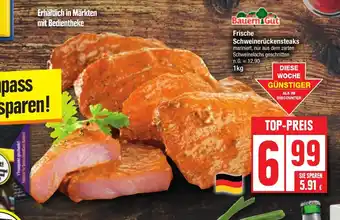 Edeka Bauern Gut Frische Schweinerückensteaks 100g Angebot