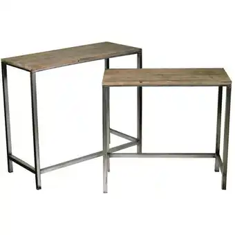 ManoMano Rechteckiger Konsolentisch aus Metall und Holz cm 39 x 88,5 x H 80 Angebot