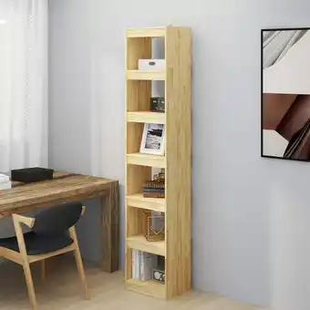 ManoMano Bücherregal Küchenregal Regal für Wohnzimmer Büro und Flur 40x30x199 cm Massivholz Kiefer DE61639 Angebot