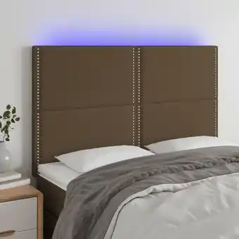 ManoMano Kopfteil led Déco Kopfteil für Betten Heimdekoration Dunkelbraun 144x5x118/128 cm Stoff DE54345 Angebot