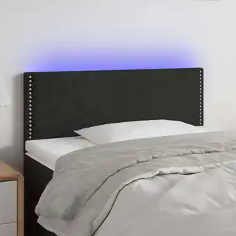 ManoMano Kopfteil led Déco Kopfteil für Betten Heimdekoration Schwarz 100x5x78/88 cm Samt DE51346 Angebot