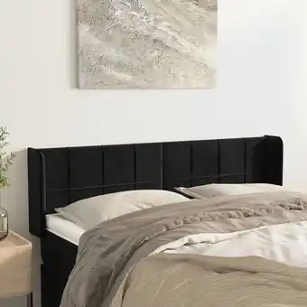 ManoMano Bonnevie - Kopfteil für Bett - Bett-Kopfteil mit Ohren Schwarz 147x16x78/88 cm Samt BV225902 Angebot