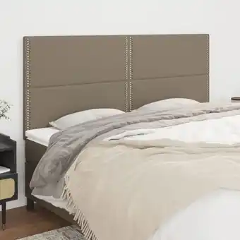 ManoMano 4er Set Kopfteil für Bett - Bett-Kopfteil Taupe 80x5x78/88 cm Stoff BV816139 - BonneVie Angebot