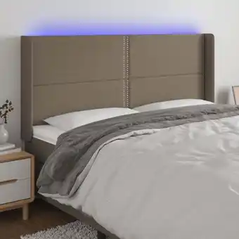 ManoMano Kopfteil led Déco Kopfteil für Betten Heimdekoration Taupe 163x16x118/128 cm Stoff DE49976 Angebot