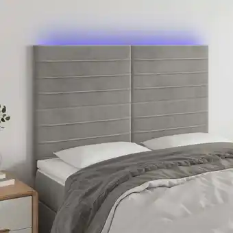 ManoMano Kopfteil led Déco Kopfteil für Betten Heimdekoration Hellgrau 144x5x118/128 cm Samt DE96918 Angebot