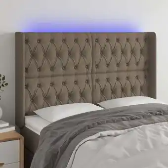 ManoMano Kopfteil LED Déco Kopfteil für Betten Heimdekoration Taupe 147x16x118/128 cm Stoff DE40100 Angebot