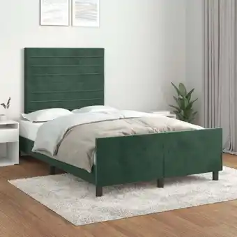 ManoMano Bett mit Kopfteil - Jugendbett Bettgestell Dunkelgrün 120x200 cm Samt BV938695 - BonneVie Angebot