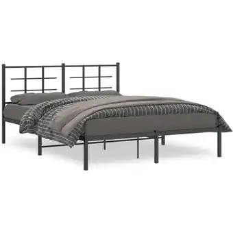 ManoMano Bonnevie - Bettgestell mit Kopfteil Metall Schwarz 160x200 cm vidaXL36540 Angebot