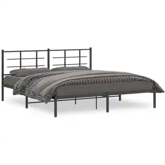 ManoMano Bonnevie - Bettgestell mit Kopfteil Metall Schwarz 180x200 cm vidaXL18783 Angebot