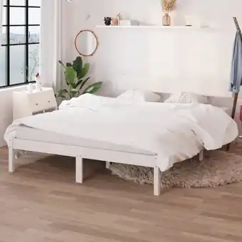 ManoMano Massivholzbett Doppelbett Bett für Schlafzimmer Weiß Kiefer 160x200 cm DE85361 Angebot