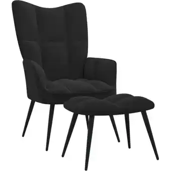 ManoMano Bonnevie - Relaxsessel mit Hocker Fernsehsessel - Liegesessel Schwarz Samt BV862829 Angebot