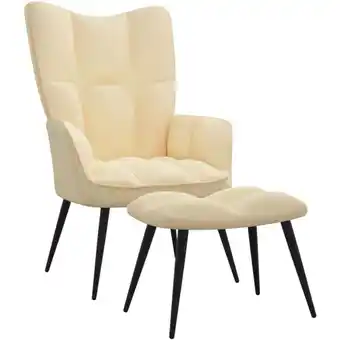 ManoMano Relaxsessel mit Hocker Fernsehsessel - Liegesessel Cremeweiß Samt BV765803 Bonnevie Angebot