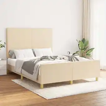 ManoMano Bonnevie - Bettgestell,Schlafzimmerbett mit Kopfteil Creme 140x190 cm Stoff vidaXL95671 Angebot