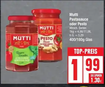 Edeka Mutti Pastasauce oder Pesto 400/180g Glas Angebot