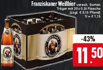 Edeka Franziskaner Weißbier 20x0,5 L Flasche Angebot