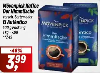 Simmel Mövenpick Kaffee Der Himmlische oder El Auténtico 500 g Packung Angebot