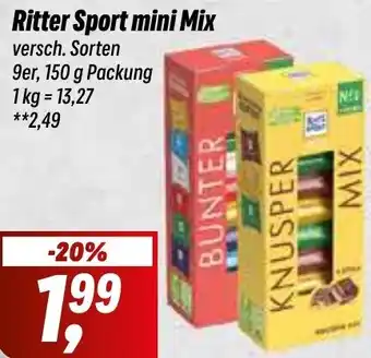 Simmel Ritter Sport mini Mix 9er, 150 g Packung Angebot