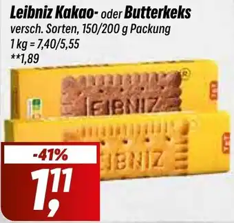 Simmel Leibniz Kakao oder Butterkeks 150/200 g Packung Angebot