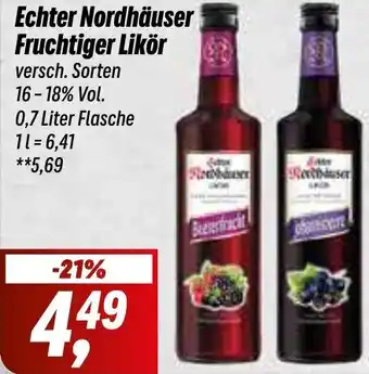 Simmel Echter Nordhäuser Fruchtiger Likör 0,7 Liter Flasche Angebot