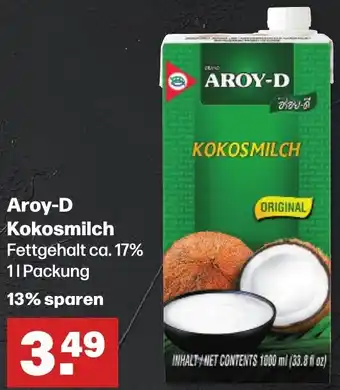 Handelshof Aroy-D Kokosmilch 1 L Packung Angebot